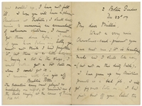 Beatrix Potter Autograph Letter Signed -- ''...It is rather a shame to kill them so young; one has no sentimental feeling about a large bacon pig. I have made drawings of it and a plaster model...''